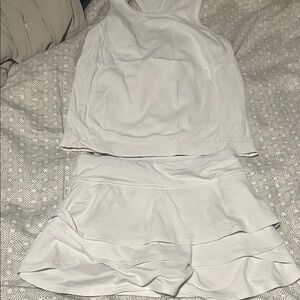 Athleta Girls White Athletic Top & Skort Set - XS/6